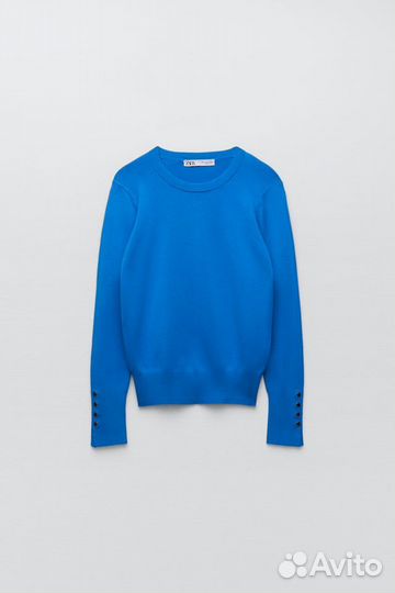 Лонгслив свитер джемпер Zara синий S