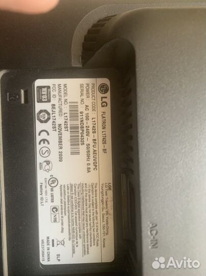 Монитор LG flatron 17 дюймов не рабочий