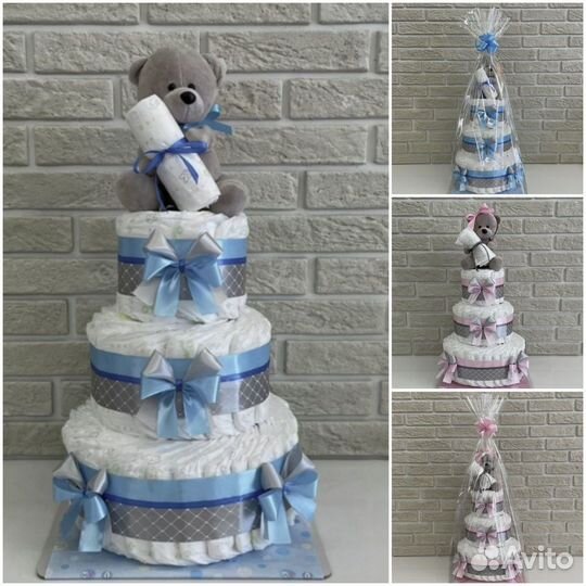 Торт из памперсов/подарки/выпеска/роддом