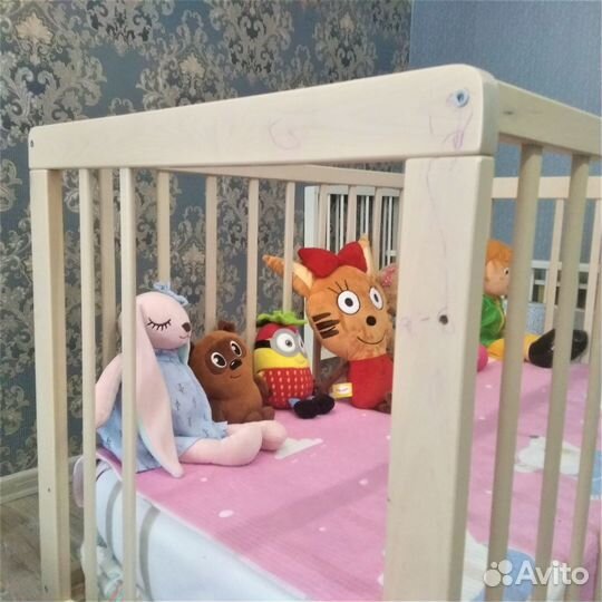 Детская кровать для новорожденных 120х60см