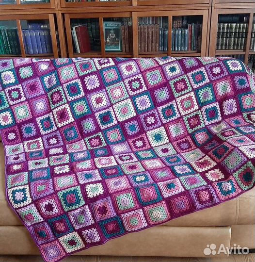 Плед вязаный крючком