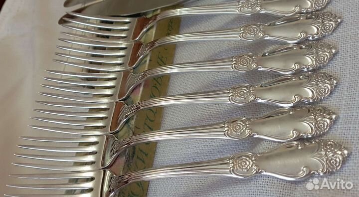 Вилки и ножи мельхиор Серебряная Роза Кольчугино