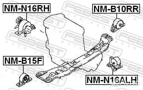 Подушка двигателя задняяNissan Almera B10RS