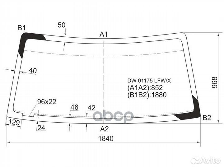 Стекло лобовое Ford Econoline 92-97 DW01175 LFW