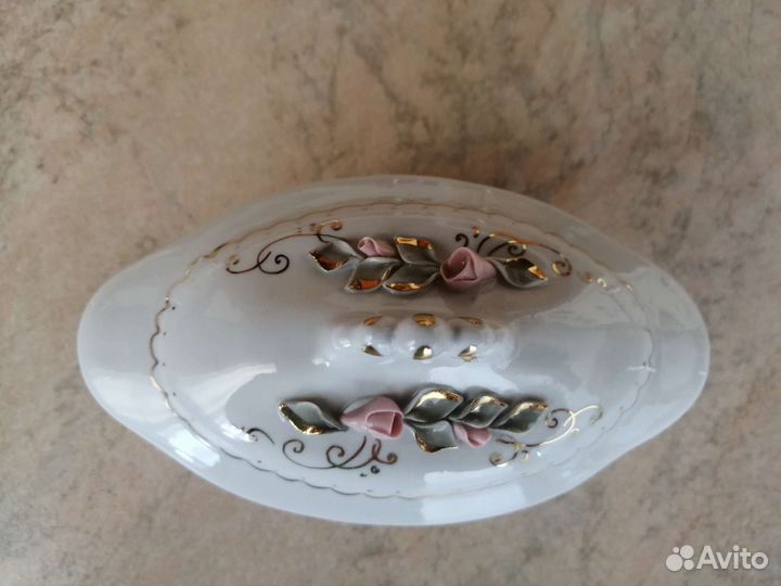 Шкатулка, Кисловодский фарфор, ручная работа