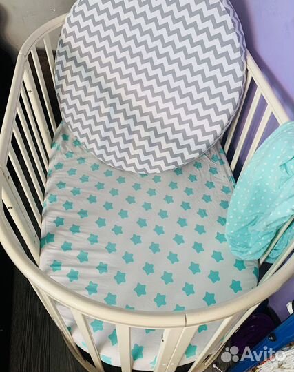 Кроватка трансформер,матрас овальный,круглый