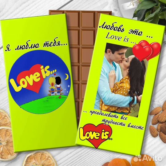Шоколад вашим фото в стиле Love is