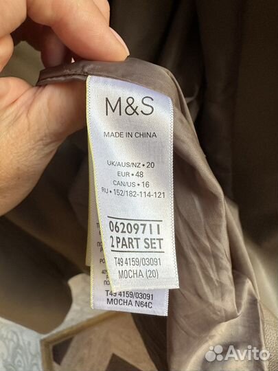 Кожаный плащ женский m&s 20