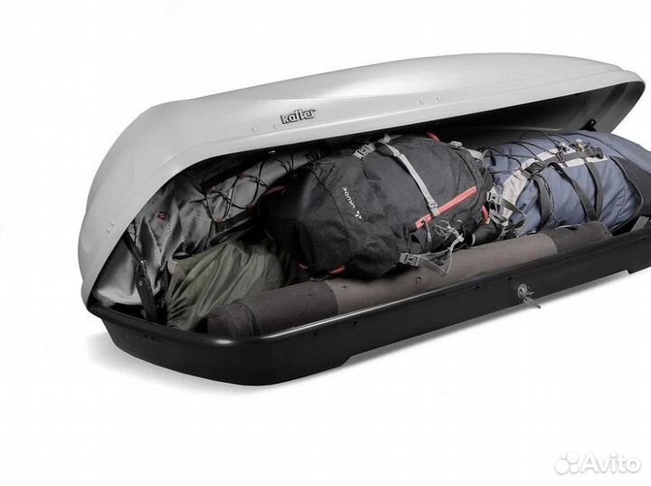 Автобокс 430л. Коффер серый мат. (178х82х45см.)