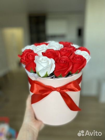 Розы из мыла, букет цветов, мыльные розы