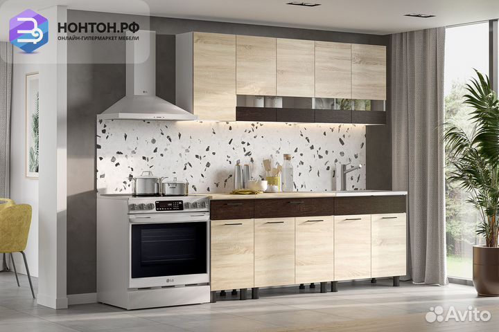 Кухня Лея 2.0 м дуб венге / дуб сонома