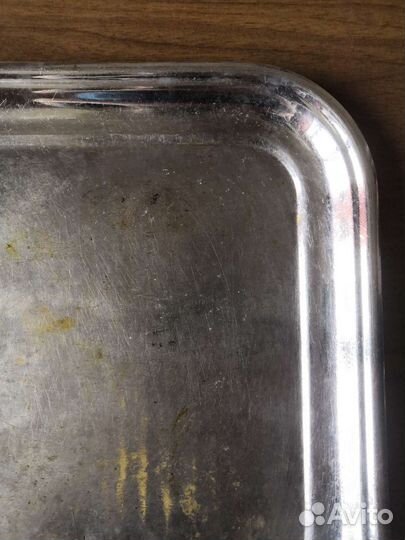 Поднос прямоугольный, никелированная латунь, кольч