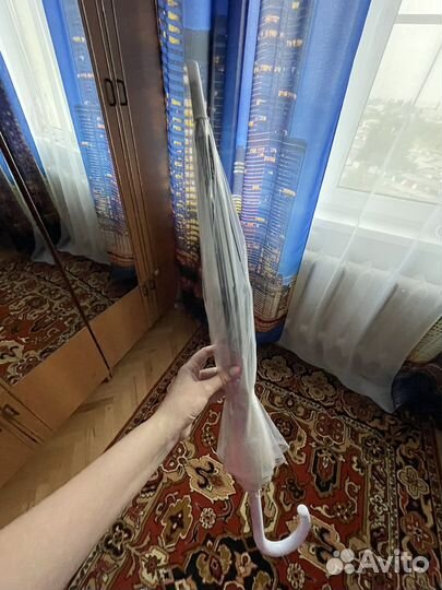 Зонт трость прозрачный