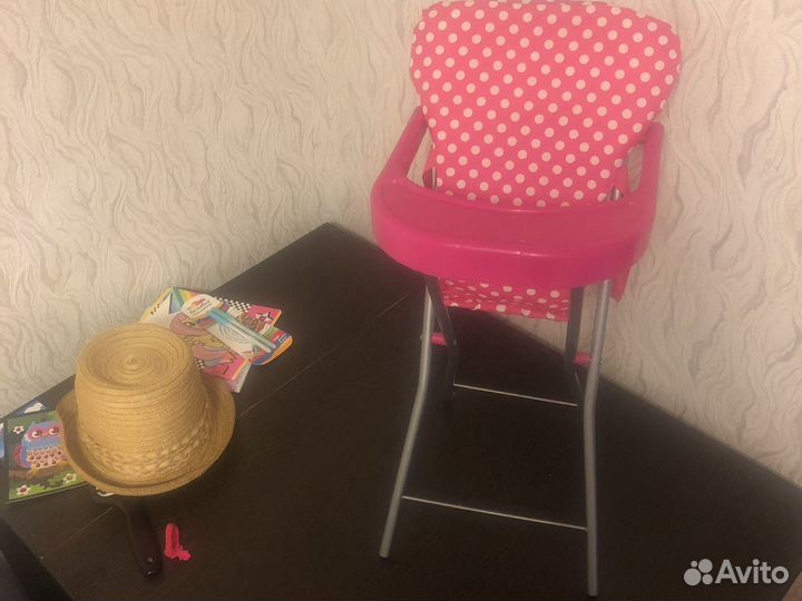 Качeли, ходунки и столик для кормления для кукол