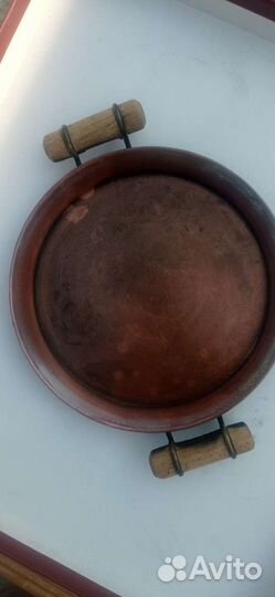 Металлический медный поднос