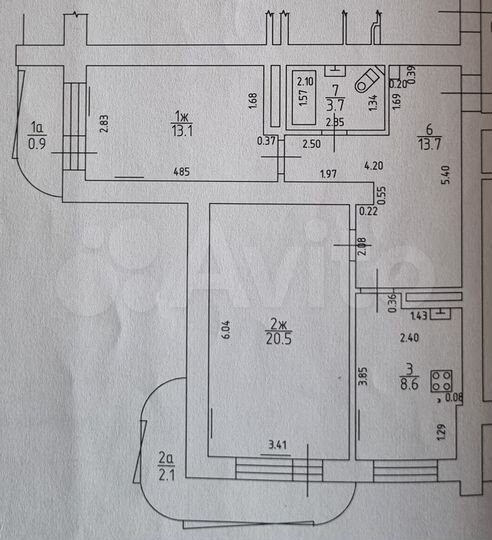 2-к. квартира, 60 м², 11/14 эт.