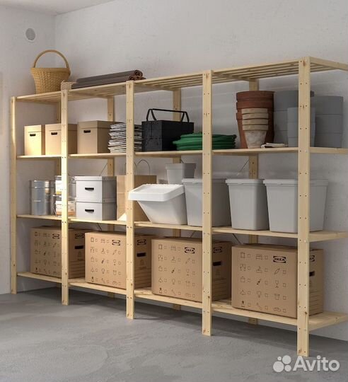 Стеллаж IKEA Hejne деревянный 307х171х50 (ш/в/д)