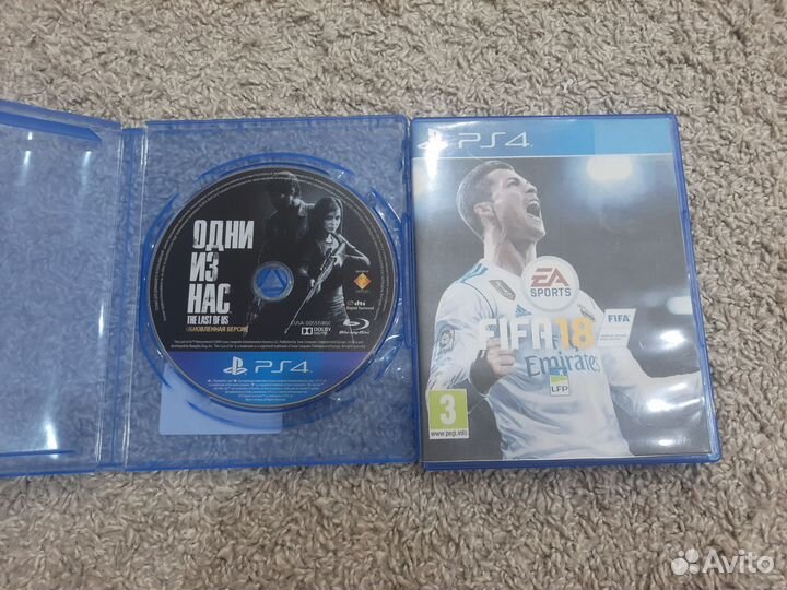 Диски на ps 4 Одни из нас; FIFA 2018 2шт