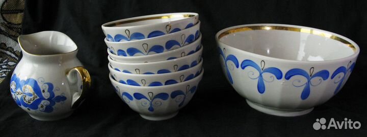 Сервиз чайный фарфоровый с пиалами (СССР)