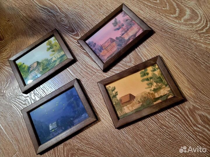 Картины акварель картон 10 на 15