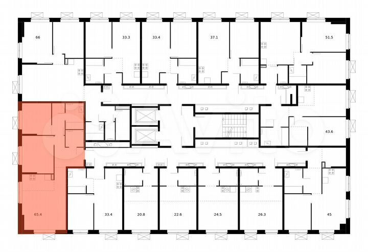 3-к. квартира, 65,4 м², 16/16 эт.