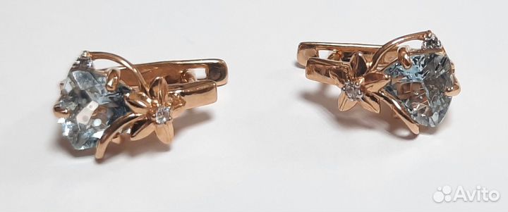 Серьги золото 585 пр. вес 4,04 гр