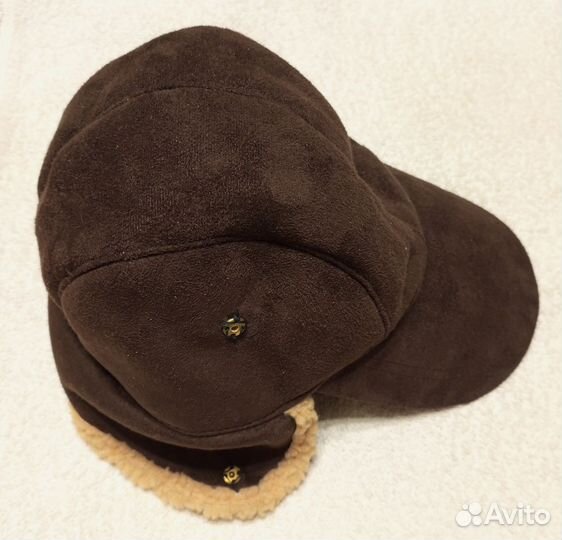 Кепка, шапка ушанка мужская замшевая. Размер 56-58