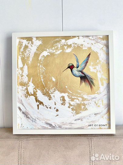 Современная интерьерная картина Колибри 3D эффект