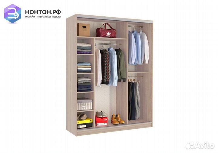 Шкаф-купе Бассо 10-600 77 дуб млечный