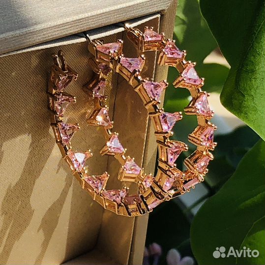Swarovski серьги кольца
