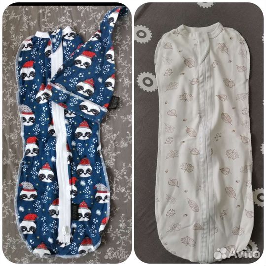Комплект новый Mjölk пелёнка-кокон+шапочка