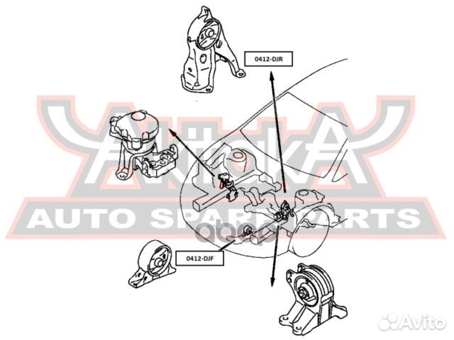 Подушка двигателя зад прав/лев mitsubishi