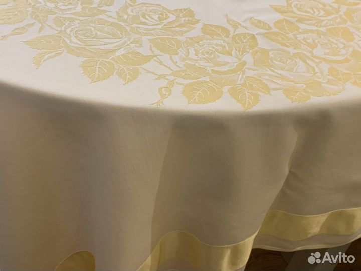 Скатерть винтаж жаккард шелковый розы Германия