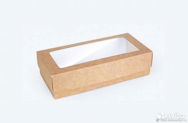 Коробка-крафт с окном 17x7x4 см