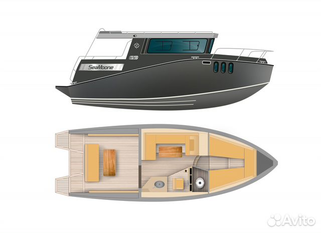 Катер 8.5 м с кабиной и каютой Seamoone 850