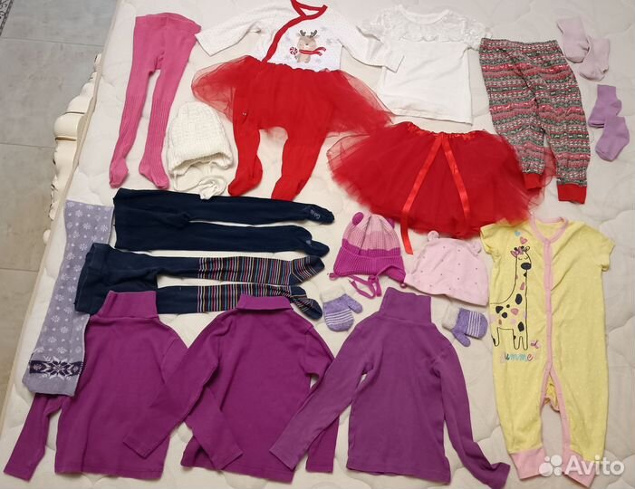 Вещи пакетом на девочку 1-2 года 80-92 см 59 вещей