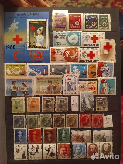 Почтовые марки красный крест, Испания, Либерия