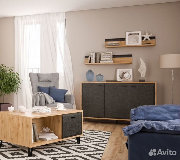 Тумба Грейс KOM3D, дуб наварра/графит