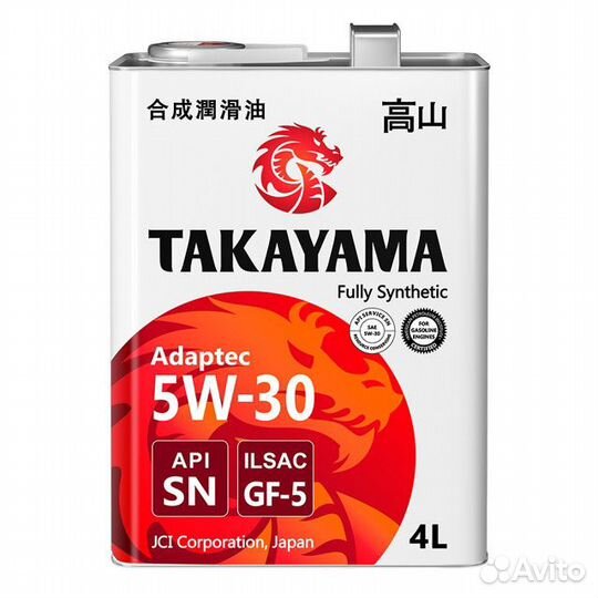 Масло моторное takayama ilsac GF-5 API SN SAE 5W-30 4л