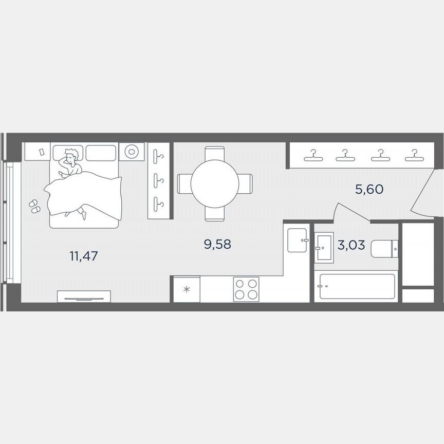 Квартира-студия, 29,9 м², 35/51 эт.