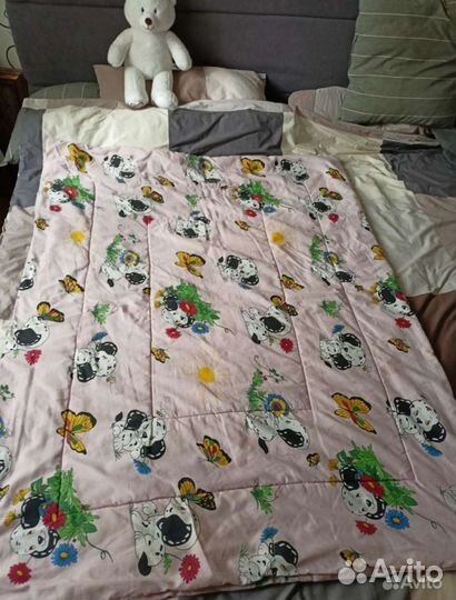 Одеяло детское шерстяное подушка байковое одеяло