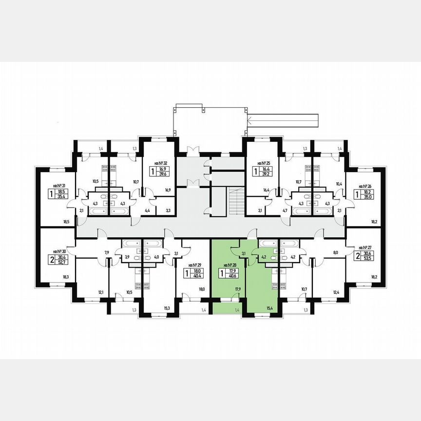 1-к. квартира, 40 м², 1/3 эт.