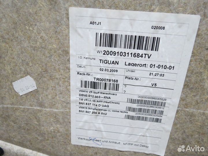 Обшивка двери передняя правая Volkswagen Tiguan