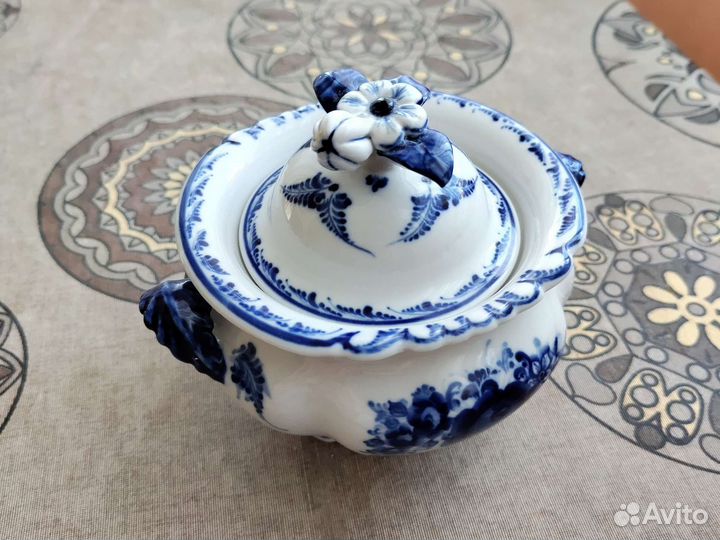 Сахарница Гжель (гжельский фарфор)