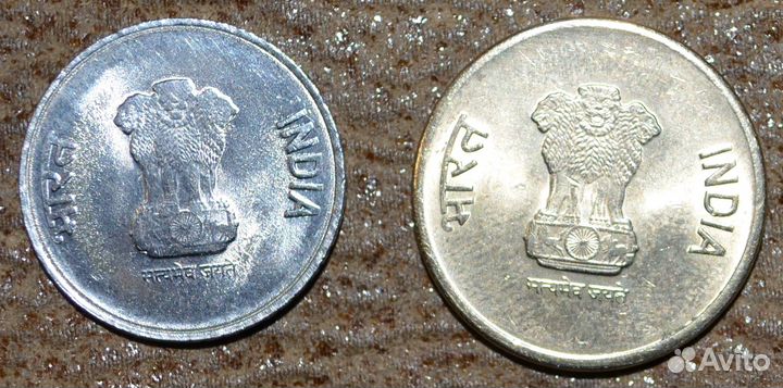 2 и 5 рупий 2019 г. Новый дизайн