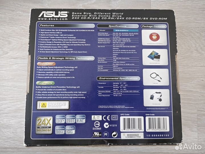 Оптический привод asus SCB-2424V-U