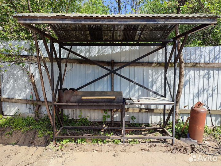 Мангальная зона с крышей