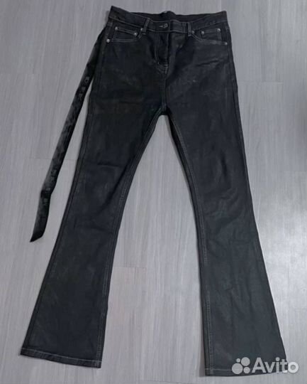 Rick owens flared waxed jeans