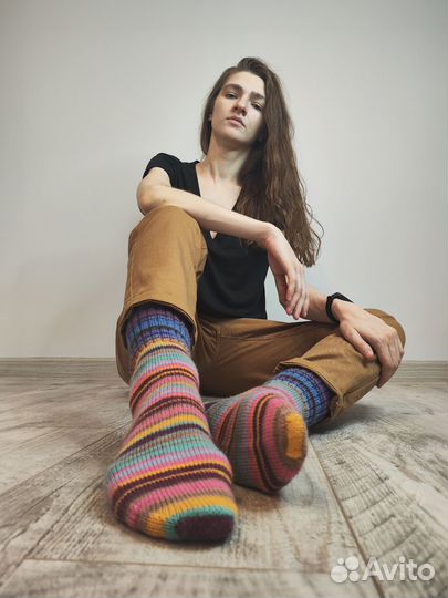 Носки шерстяные вязаные