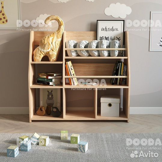 Стеллаж детский для книг развивающий Монтессори